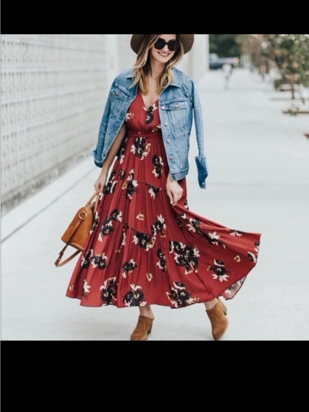 FREE PEOPLE All I Got Printed Maxi Dress In Red Combo size 6 - Picture 2 of 12